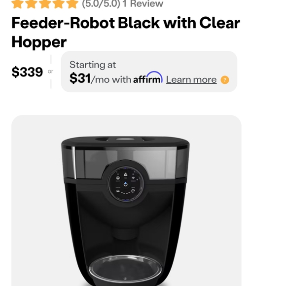 Litter Robot Feeder-Robot in Black - Picture 1 of 6